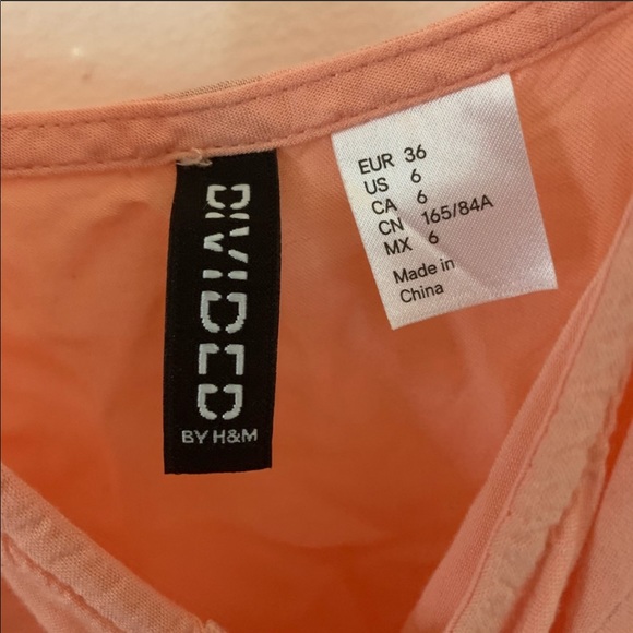 🔴 H&M Orange peach summer dress zipper Divided - Picture 5 of 5